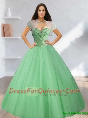 New Styles Sweetheart Beading Tulle Quinceanera Dresses in Light Green