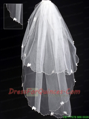 Organza Appliques Romantic Bridal Veil