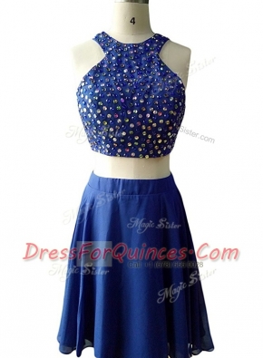 Scoop Sleeveless Beading Zipper Homecoming Dress