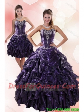 Classic Sweetheart Ruffled 2015 Quinceanera Dresses with Embroidery