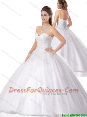 Beautiful Beading White Quinceanera Gowns