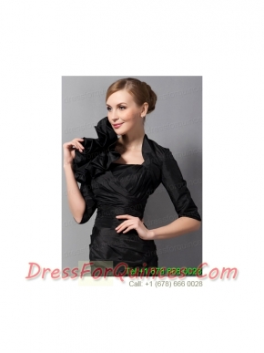 Beautiful Hand Made Flowers Jacket in Black