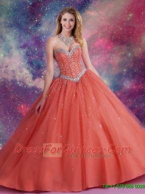 2015 Beautiful Ball Gown Sweetheart Beaded Quinceanera Dresses