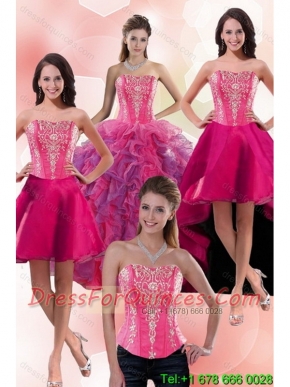 2015 Elegant Multi Color Sweet 16 Dresses with Appliques and Ruffles