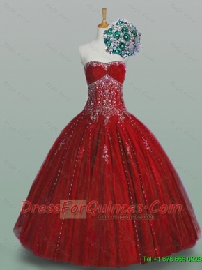 Classical Strapless Sweet 16 Dresses with Beading and Appliques