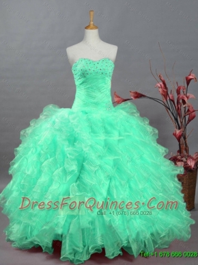 Perfect Sweetheart Quinceanera Dresses with Beading and Ruffles for 2015