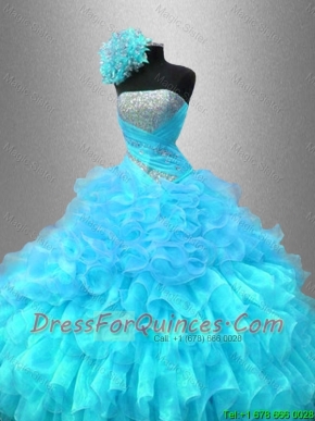 Beautiful Strapless Sequined Sweet 16 Gowns with Ruffles