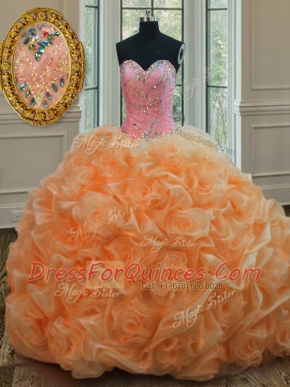 Organza Sleeveless Floor Length Quinceanera Dresses and Beading