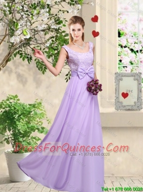 Classical 2016 Bowknot Dama Dresses with Floor Length