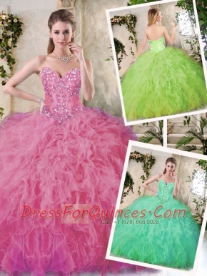 Best Appliques and Ruffles Quinceanera Dresses with Sweetheart