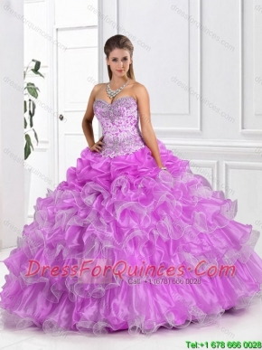 2016 Classical Appliques Ball Gown Sweet 16 Dresses with Beading