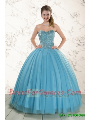 Brand New Style Ball Gown Beaded Fast Delivery Quinceanera Dress in Baby Blue