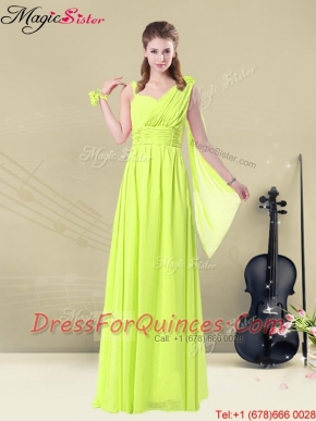 2016 Spring Sweet Empire Straps Belt Prom Dresses