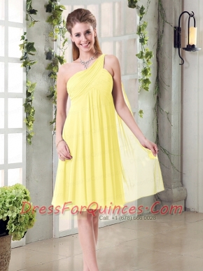 Lovely Inexpensive One Shoulder Dama Dress with Scarf