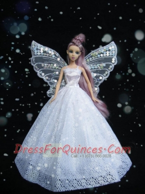 New Amazing White Handmade Party Dress Barbie Clothes Gown For Barbie Doll