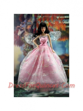 Pink Organza Ball Gown Made To Fit the Barbie Doll