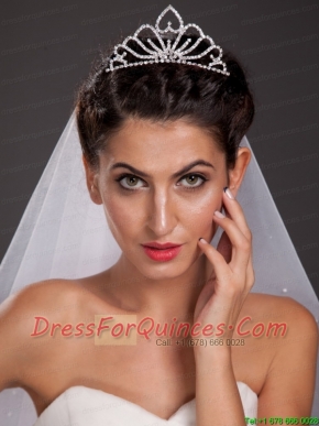 Simple Alloy Tiara With Rhinestone Decorates