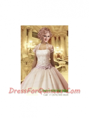 Lovely Tulle Ivory Special Occasion Prom with Appliques Quinceanera Jacket
