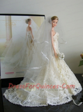 The Most Amazing Wedding Dress with Court Train Made to Fit the Barbie Doll