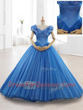 Exclusive Appliques Off the Shoulder Sweet 16 Dresses in Blue