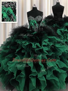 Hot Sale Multi-color Sleeveless Beading and Ruffles Floor Length Sweet 16 Dresses