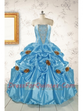 New Style Aqua Blue Quinceanera Dresses with Beading for 2015