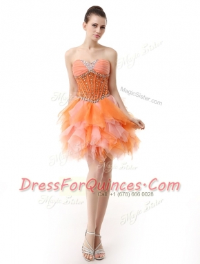Knee Length Multi-color Prom Dress Sweetheart Sleeveless Zipper