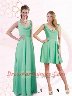 Empire One Shoulder Ruching Dama Dress for 2015