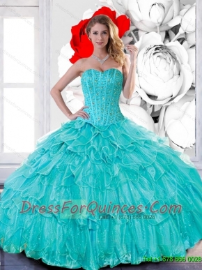Feminine Sweetheart 201515th Birthday Dresses with Beading and Ruffled Layers