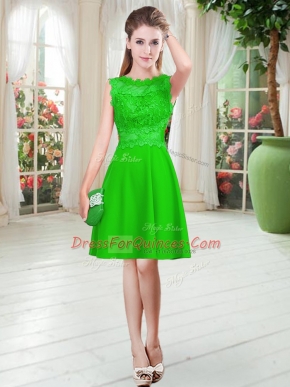 Scalloped Sleeveless Satin Prom Evening Gown Lace Zipper