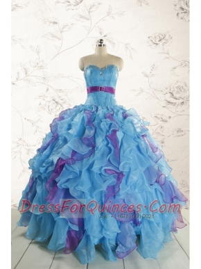 2015 New Style Multi Color Quinceanera Dresses with Beading and Ruffles
