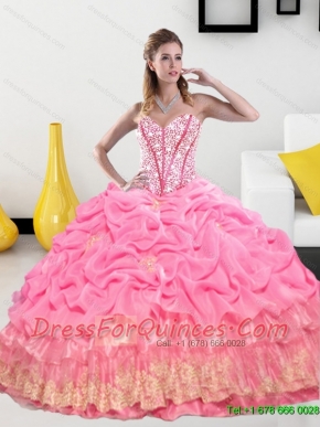 Exclusive Sweetheart 2015 Quinceanera Gown with Pick Ups and Beading