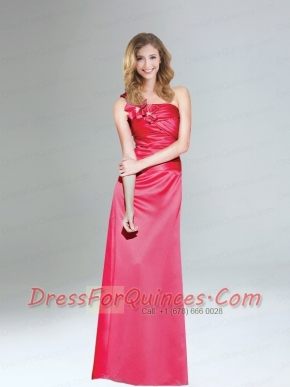 2015 New Arrival One Shoulder Column Dama Dress