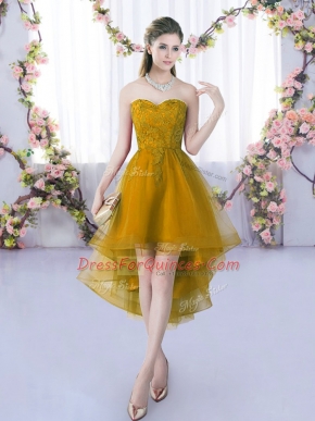 Brown Sweetheart Neckline Lace Quinceanera Court of Honor Dress Sleeveless Lace Up