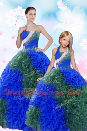 Free and Easy Sleeveless Sequins and Pick Ups Lace Up Sweet 16 Dress