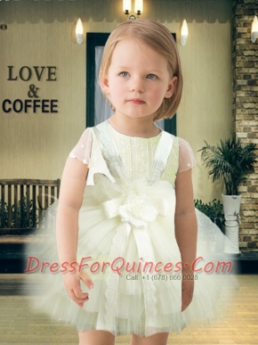 Cute Ball Gown Scoop Mini-length Little Girl Dress in White