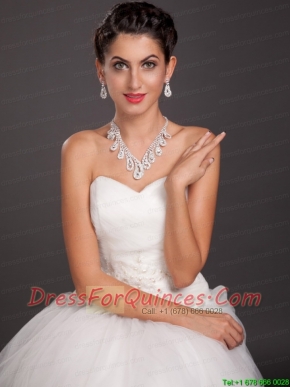 Elegant Leaf Crystal Necklace And Earring Set