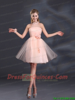 Perfect Ruching and Hand Made Flowers Prom Dress with Strapless
