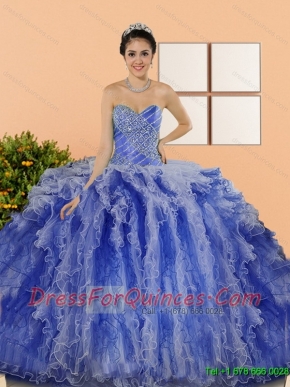 New Styles Beading and Ruffles Sweet 15 Dresses in Multi Color