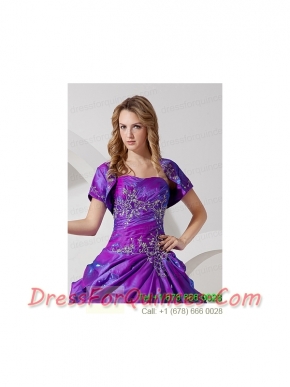 Unique and Affordable Open Front Quinceanera Jacket in Purple For 2015
