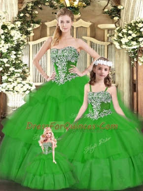 Sleeveless Lace Up Floor Length Beading and Ruffled Layers Quinceanera Dress