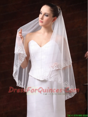 Perfect Applique Edge Organza Wedding Veil