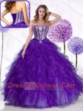 Most Popular Sweetheart Quinceanera Gowns with Beading and Ruffles