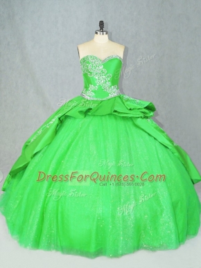 On Sale Sweet 16 Quinceanera Dress Sweet 16 and Quinceanera with Embroidery Sweetheart Sleeveless Brush Train Lace Up