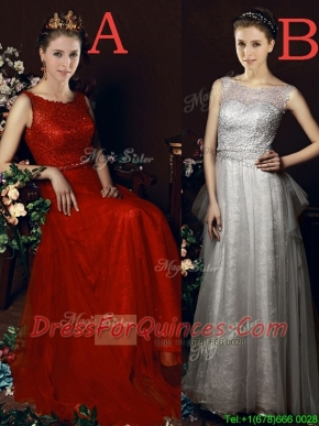 Exclusive See Through Belted Brush Train Prom Dresses in Tulle