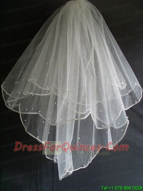 Little Pearl Decorate Tulle Wedding Veil