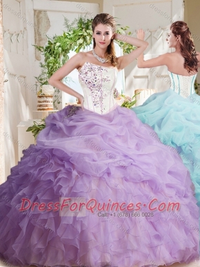 Fashionable Asymmetrical Visible Boning Beaded Cheap Quinceanera Dress with Ruffles and Bubbles