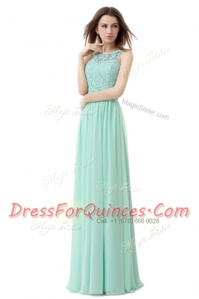 Sexy Scoop Sleeveless Chiffon and Tulle Prom Party Dress Ruffles Zipper