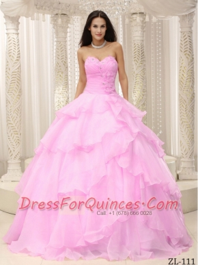 New Styles Ruched Bodice With Hand Made Flowers Decorate Waist For Quinceanera Dress