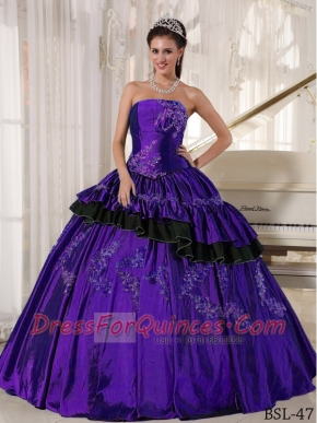 Pretty Ball Gown Strapless With Floor-length Taffeta Beading For Sweet 16 Dresses
